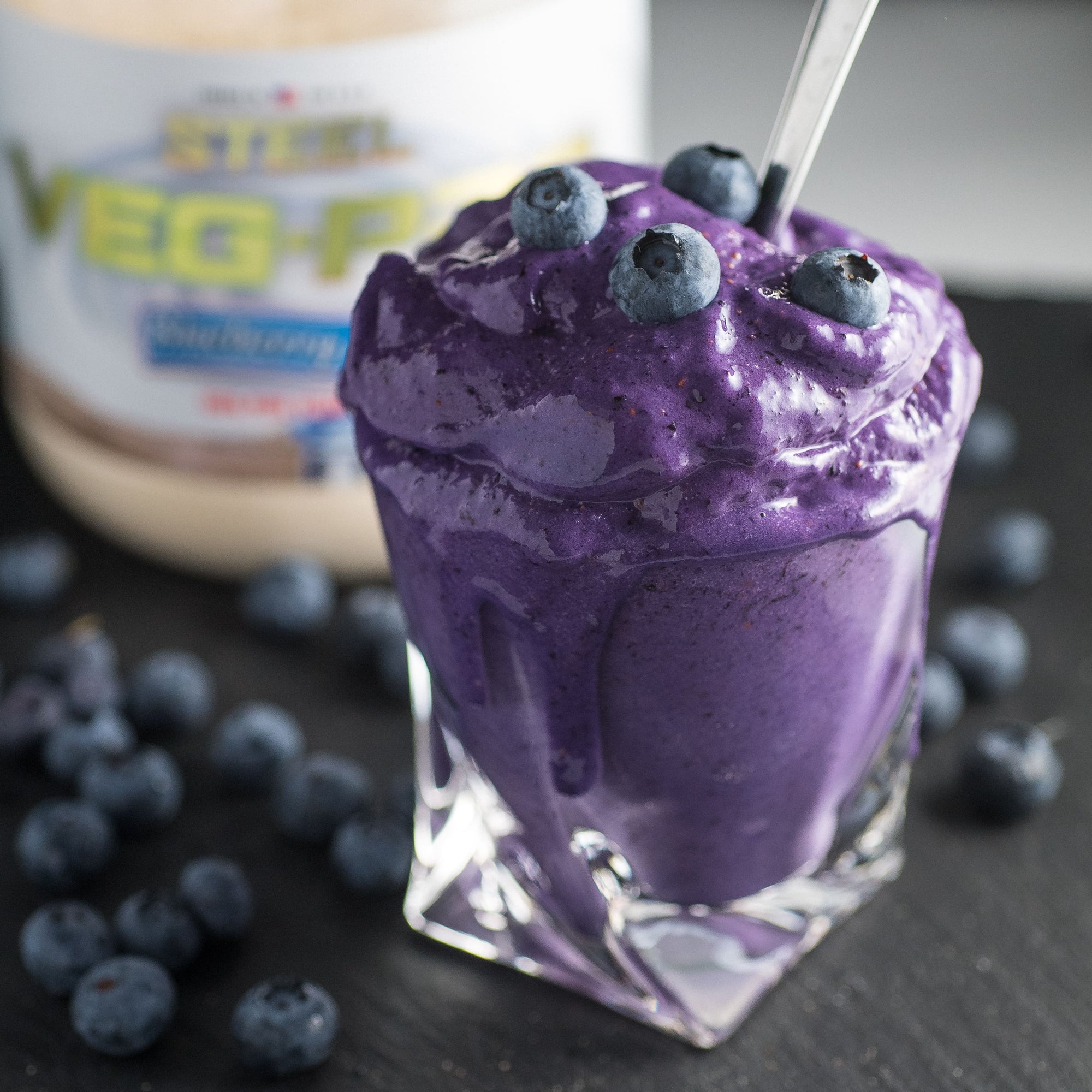 Vegan Blueberry Muffin Fluff Protein Shake