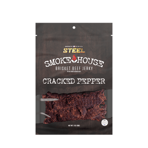 Steel Supplements Jerky Cracked Pepper 1 oz. Steel Smokehouse Brisket Beef Jerky