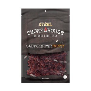 Steel Supplements Jerky Salt N Pepper Honey 2.5 oz. Steel Smokehouse Brisket Beef Jerky
