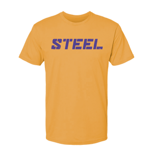 Steel Supplements Apparel Gold with Purple STEEL / S Collegiate T-Shirt Series