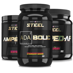 Steel Supplements Stack Strawberry Banana / Berryburst / Blue Raspberry ENHANCED PRE-WORKOUT STACK