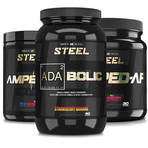 Steel Supplements Stack Strawberry Banana / Blue Raspberry / Blue Raspberry ENHANCED PRE-WORKOUT STACK