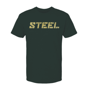 Steel Supplements Apparel S Forest Green with Gold STEEL T-Shirt