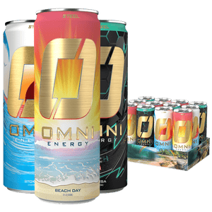 Steel Supplements Supplement Variety Pack Case (Stoked, Beach Day, Corsa) of 12 Cans Omni Energy - Case of 12 Cans