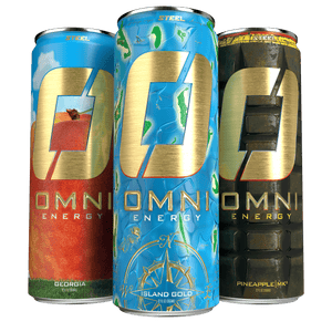 Steel Supplements Supplement Variety Edition 2 (Island Gold/Georgia/Pineapple|MK2) Omni Energy Drink Bundle - 1 Can of Each Flavor