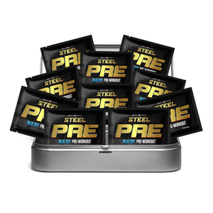 The Steel Supplements Sample Travel Kit (10 Sample Packets) / Blue Sky PRE Sample Packets