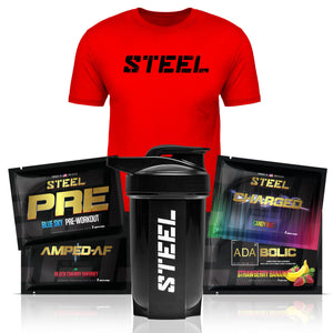 Steel Supplements Bundle L / Black on Red Pre-Workout Bundle