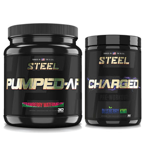 Steel Supplements Stack Blueberry Kiwi / Strawberry Watermelon PRE-WORKOUT STACK