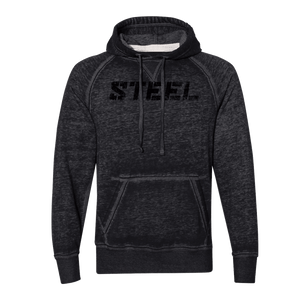 Steel Supplements Apparel S / Black Steel Vintage Black Fleece Hoodie