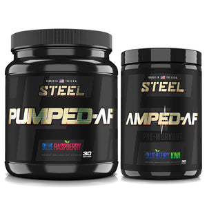 The Steel Supplements Stack Blueberry Kiwi / Blue Raspberry ULTIMATE PRE-WORKOUT STACK