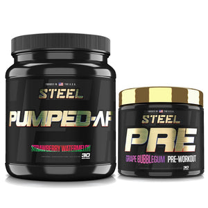Steel Supplements Strawberry Watermelon / Grape Bubblegum Pre & Pumped Stack