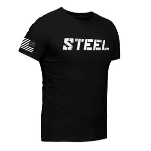 The Steel Supplements Apparel STEEL Black w/ Stars & Stripes Performance T-Shirt