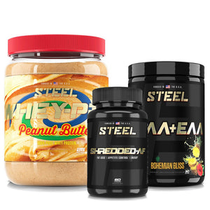 Steel Supplements Stack Peanut Butter / Bohemian Bliss Whey PRO Shredded Stack