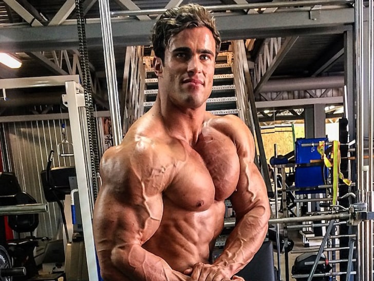 Muscular man showing muscles
