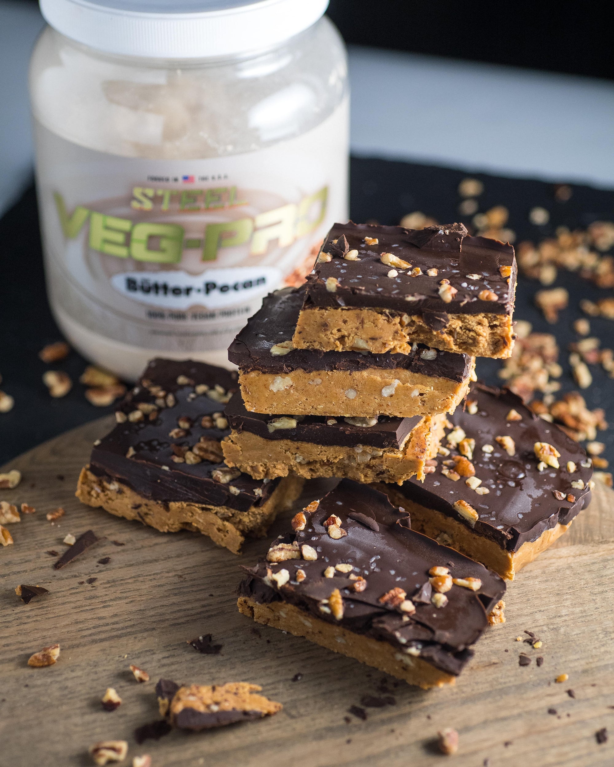Vegan Gluten-Free No Bake Pecan Peanut Butter Bars