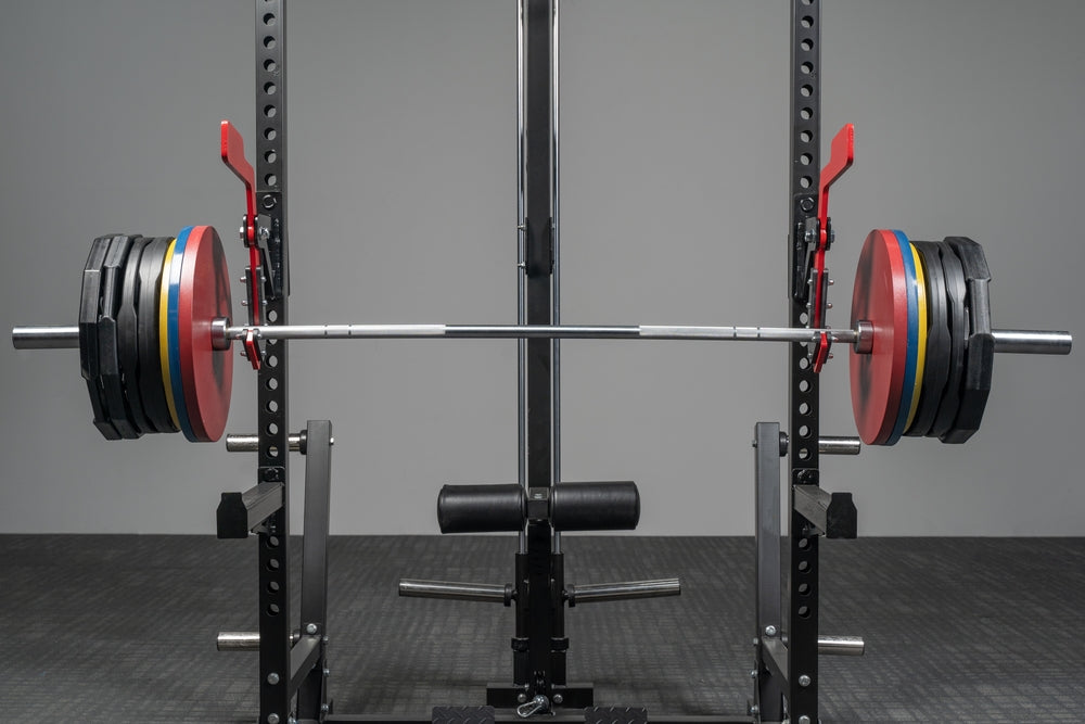 power rack in a gym