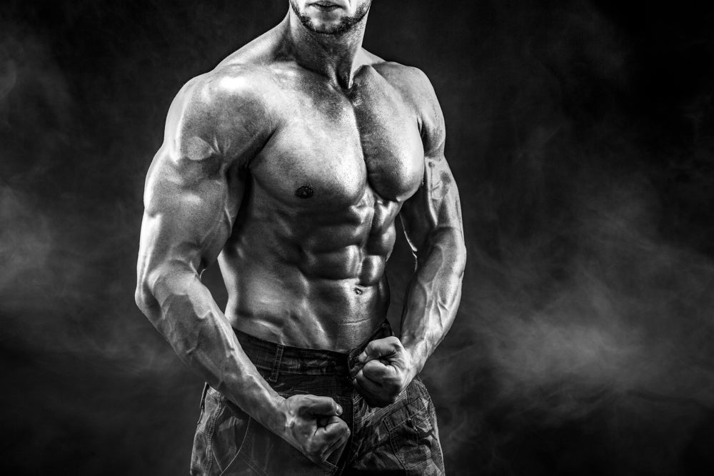 Strong bodybuilder with six pack