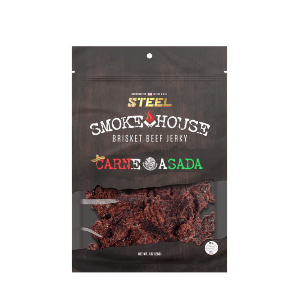 Steel Supplements Jerky Carne Asada 1 oz. Steel Smokehouse Brisket Beef Jerky