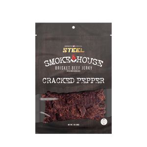 Steel Supplements Jerky Cracked Pepper 1 oz. Steel Smokehouse Brisket Beef Jerky