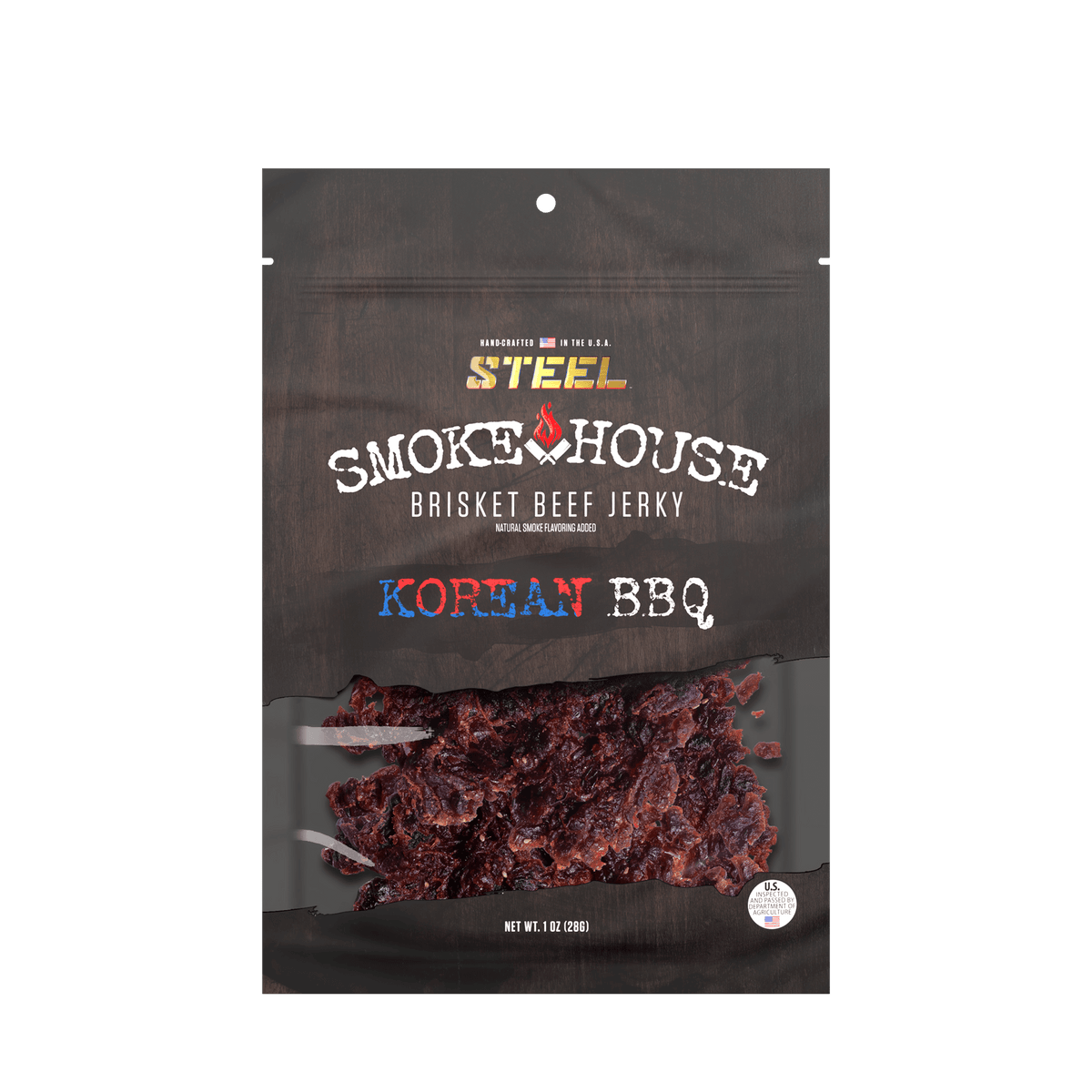 Steel Supplements Jerky Korean BBQ 1 oz. Steel Smokehouse Brisket Beef Jerky