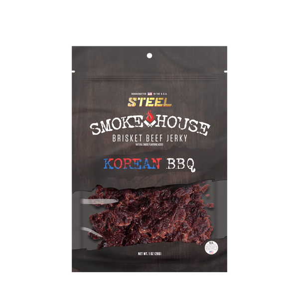 Steel Supplements Jerky Korean BBQ 1 oz. Steel Smokehouse Brisket Beef Jerky