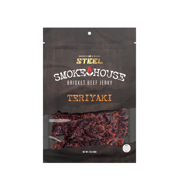 Steel Supplements Jerky Teriyaki 1 oz. Steel Smokehouse Brisket Beef Jerky