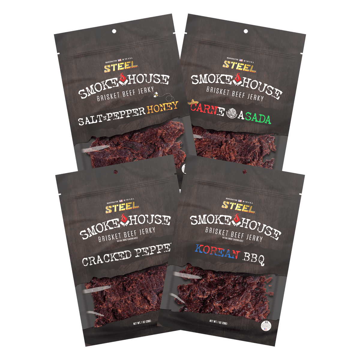 Steel Supplements Jerky Variety Pack A 1 oz. Steel Smokehouse...