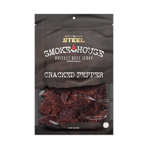 Steel Supplements Jerky Cracked Pepper 2.5 oz. Steel Smokehouse Brisket Beef Jerky
