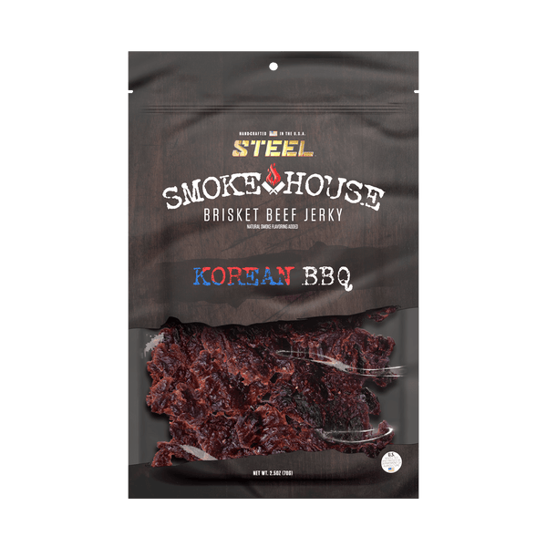 Steel Supplements Jerky Korean BBQ 2.5 oz. Steel Smokehouse Brisket Beef Jerky