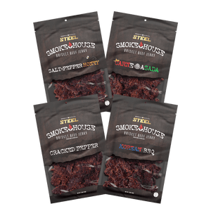 Steel Supplements Jerky Variety Pack A 2.5 oz. Steel Smokehouse Brisket Beef Jerky Variety Pack