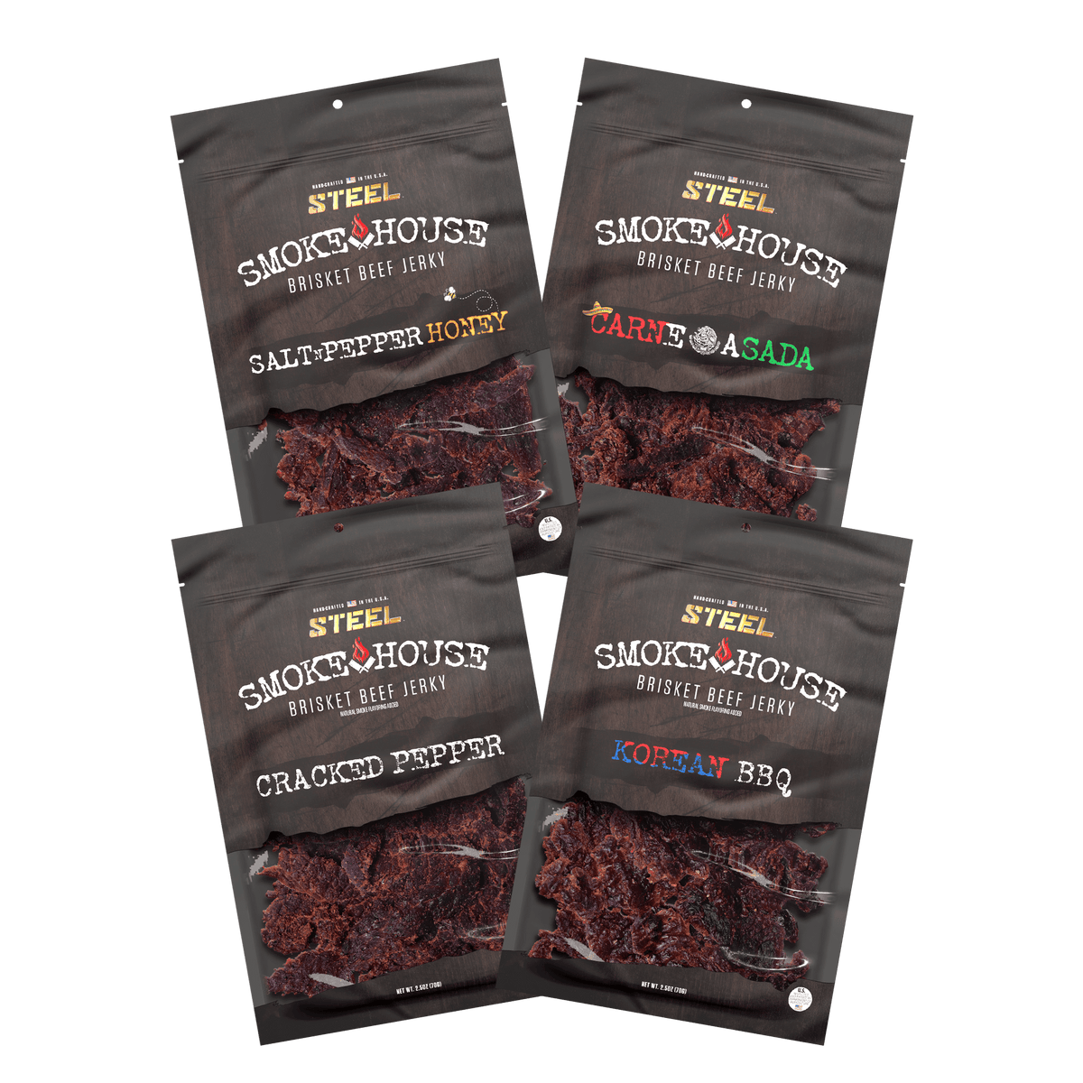 Steel Supplements Jerky Variety Pack A 2.5 oz. Steel Smokehouse...
