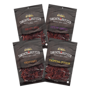 Steel Supplements Jerky Variety Pack B 2.5 oz. Steel Smokehouse Brisket Beef Jerky Variety Pack