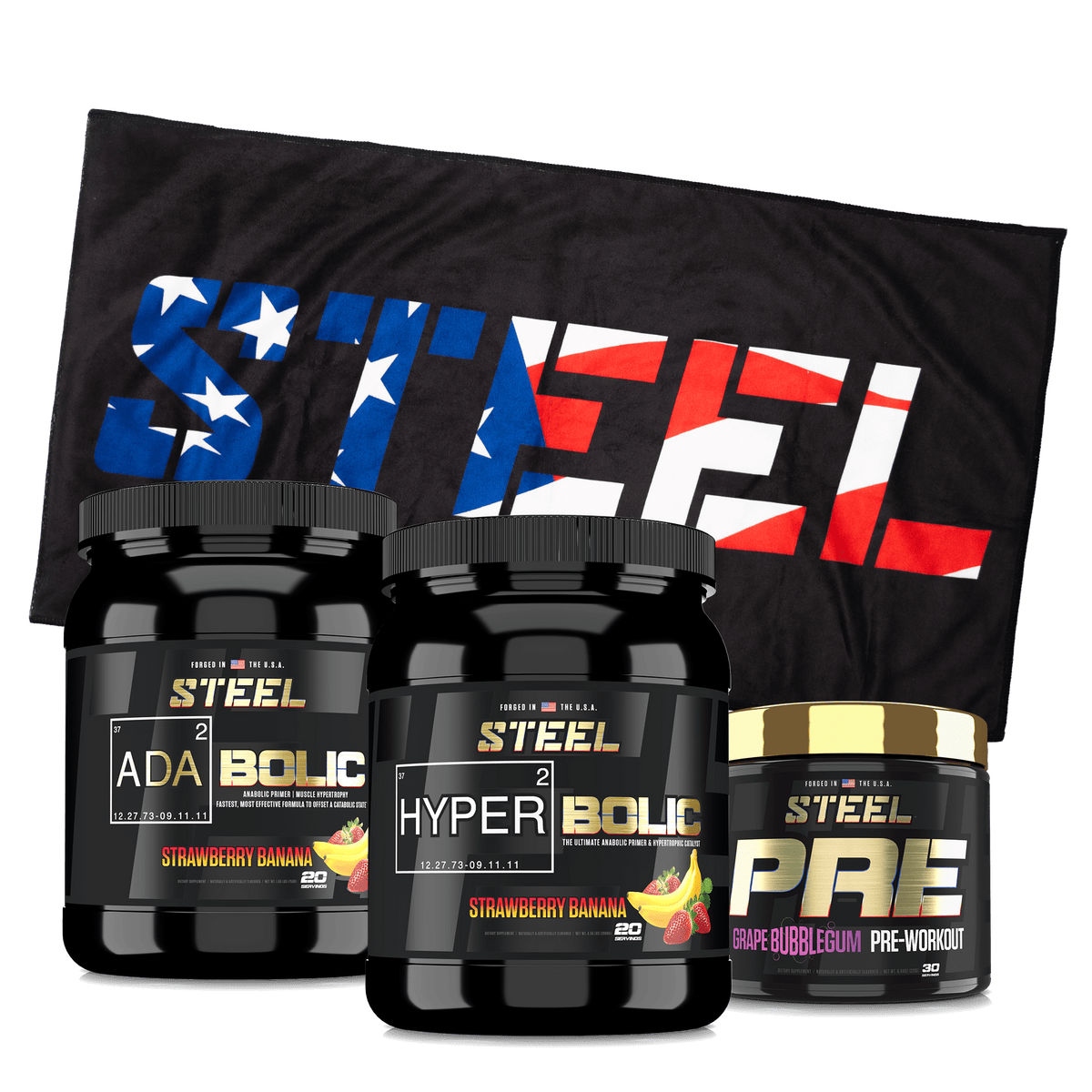 The Steel Supplements Supplement 20 ADABOLIC + 20 HyperbOLIC + PRE