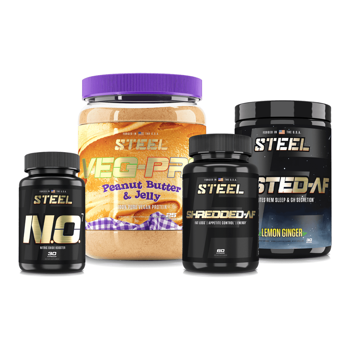 The Steel Supplements Supplement Peanut Butter &amp; Jelly / Lemon-Ginger 24/7 Stack