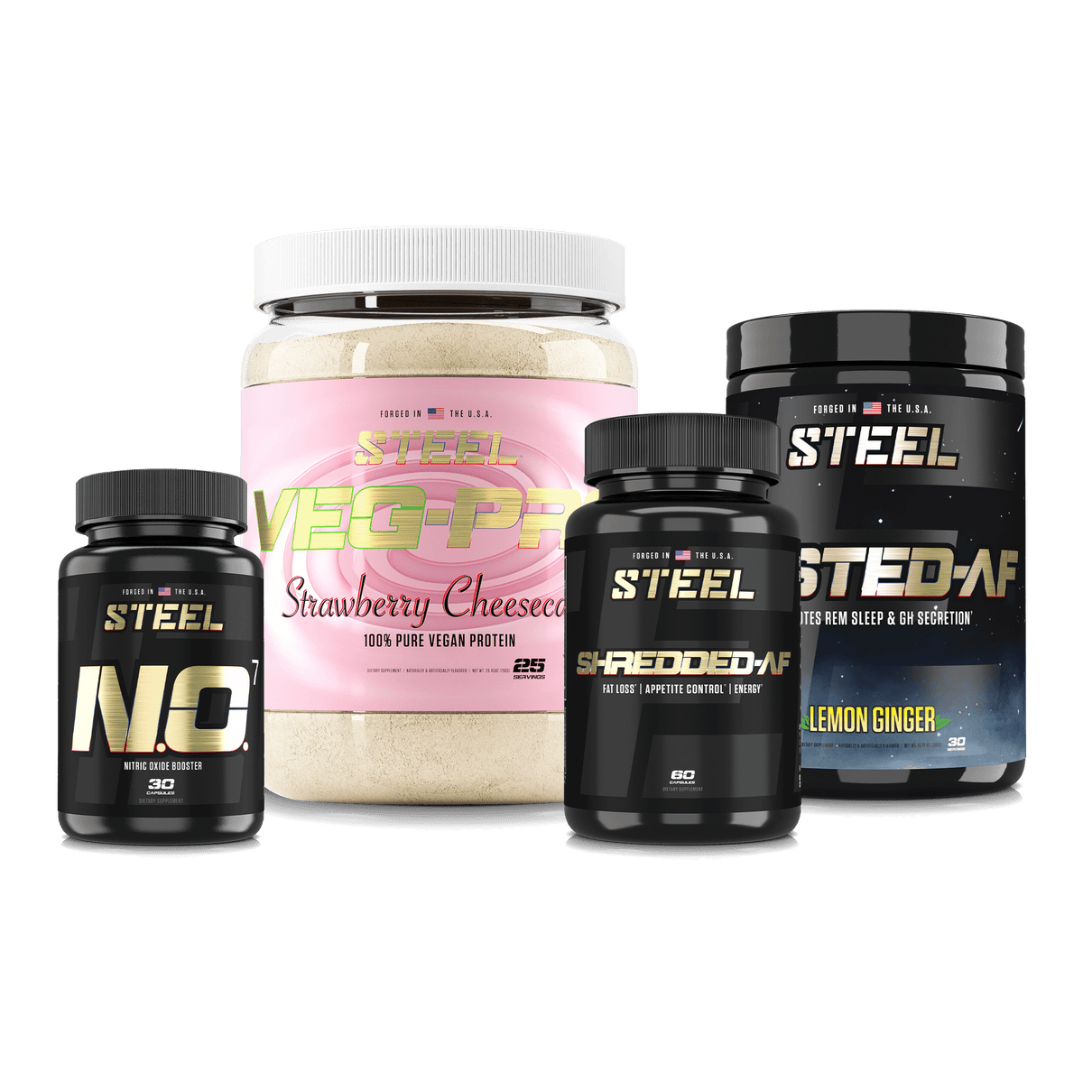The Steel Supplements Supplement Strawberry Cheesecake / Lemon-Ginger 24/7 Stack