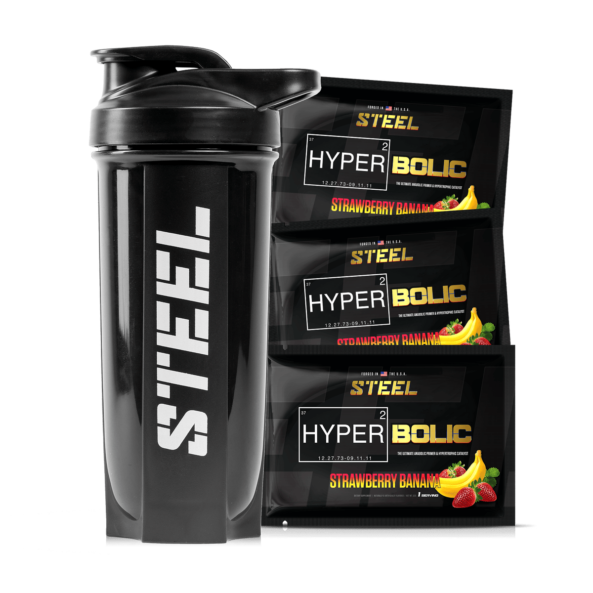 Steel Supplements Bundle 3 Hyperbolic + Samples + Tall Shaker