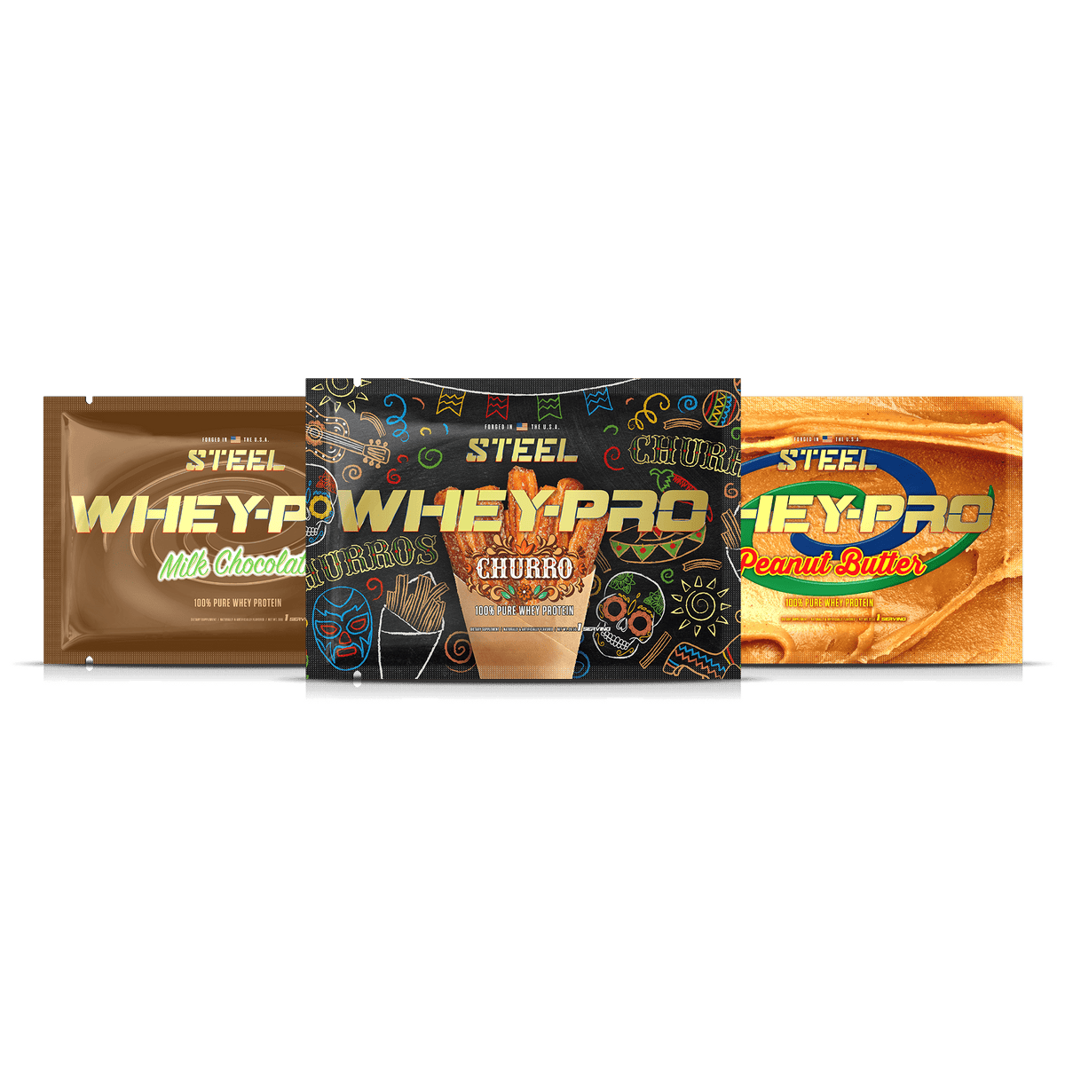 Steel Supplements Bundle Whey-Pro 3 Proteins Samples- Whey-Pro or Veg-Pro