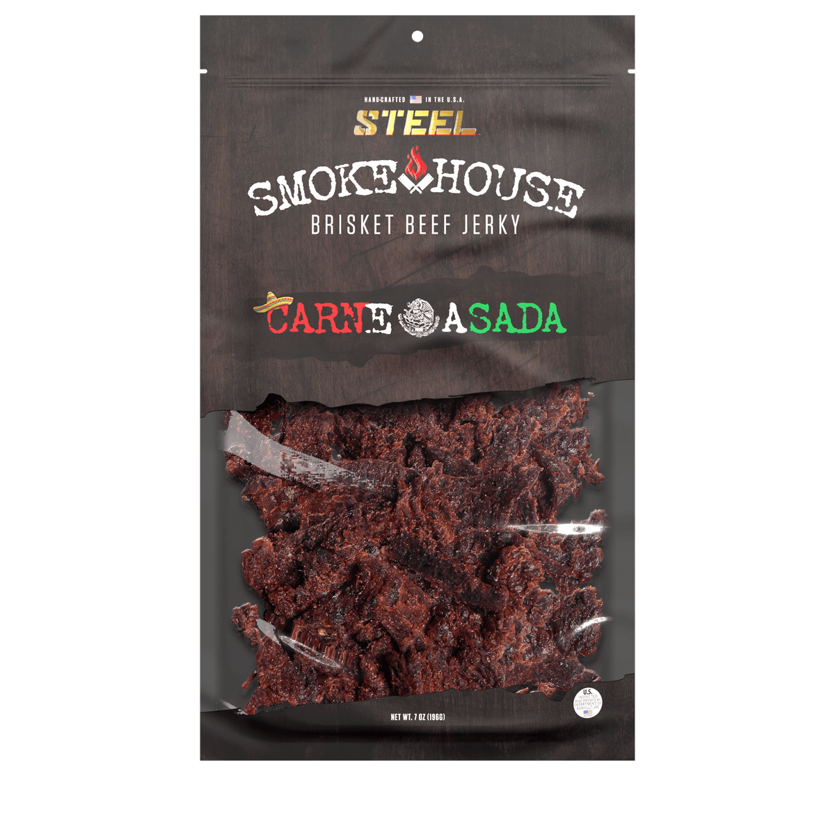 Steel Supplements Jerky Carne Asada 7 oz. Steel Smokehouse Brisket Beef Jerky