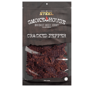 Steel Supplements Jerky Cracked Pepper 7 oz. Steel Smokehouse Brisket Beef Jerky