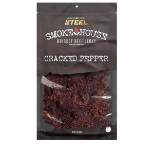 Steel Supplements Jerky Cracked Pepper 7 oz. Steel Smokehouse Brisket Beef Jerky