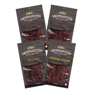Steel Supplements Jerky Variety Pack B 7 oz. Steel Smokehouse Brisket Beef Jerky Variety Pack