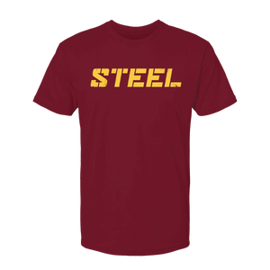 Steel Supplements Apparel S Cardinal with Yellow Steel T-Shirt