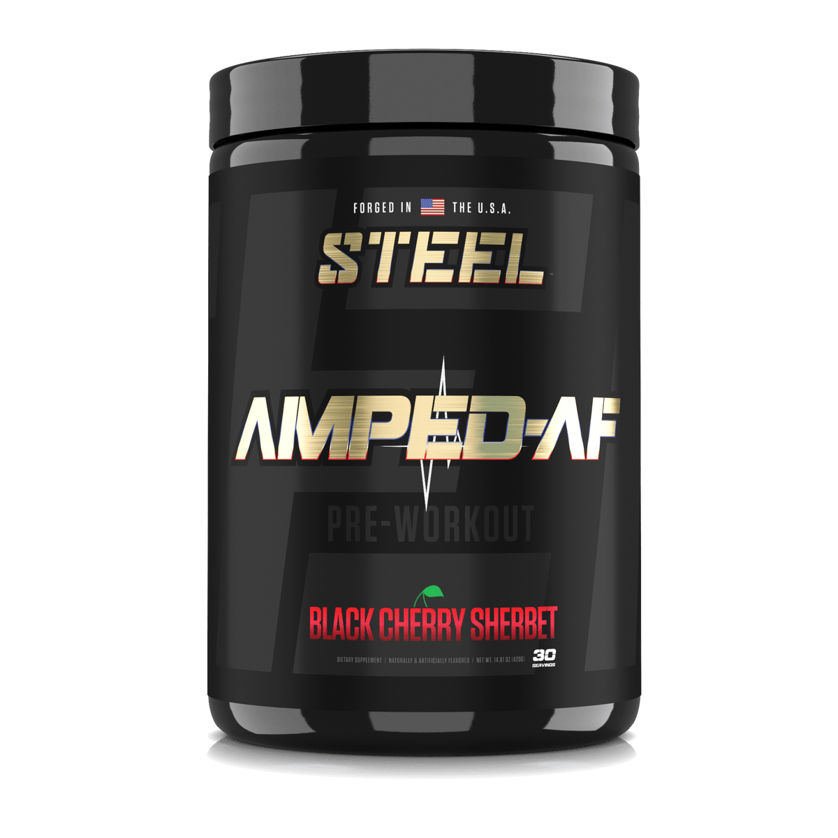 The Steel Supplements Supplement Black Cherry Sherbet AMPED-AF