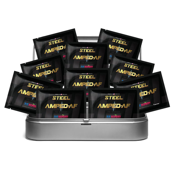 Steel Supplements Sample Blue Raspberry / Travel Kit (10 Samples Packets) Amped-AF Sample Packets