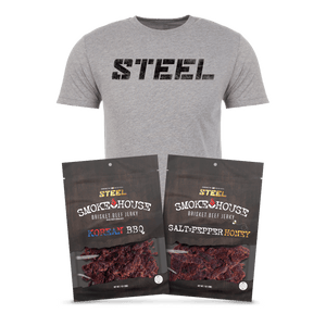 Steel Supplements Bundle XS / Black STEEL on Grey Beef Jerky Bundle