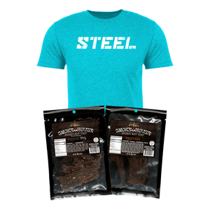 Steel Supplements Bundle XS / White STEEL on Tahiti Teal Beef Jerky Bundle