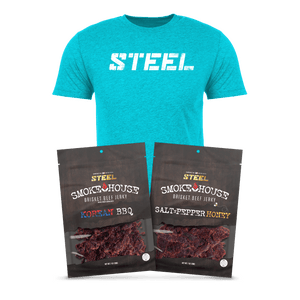 Steel Supplements Bundle XS / White STEEL on Tahiti Teal Beef Jerky Bundle