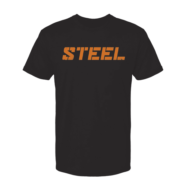 Steel Supplements Apparel S Black with Orange Steel T-Shirt