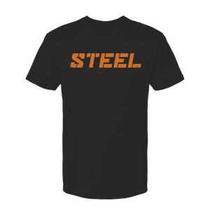 Steel Supplements Apparel S Black with Orange Steel T-Shirt