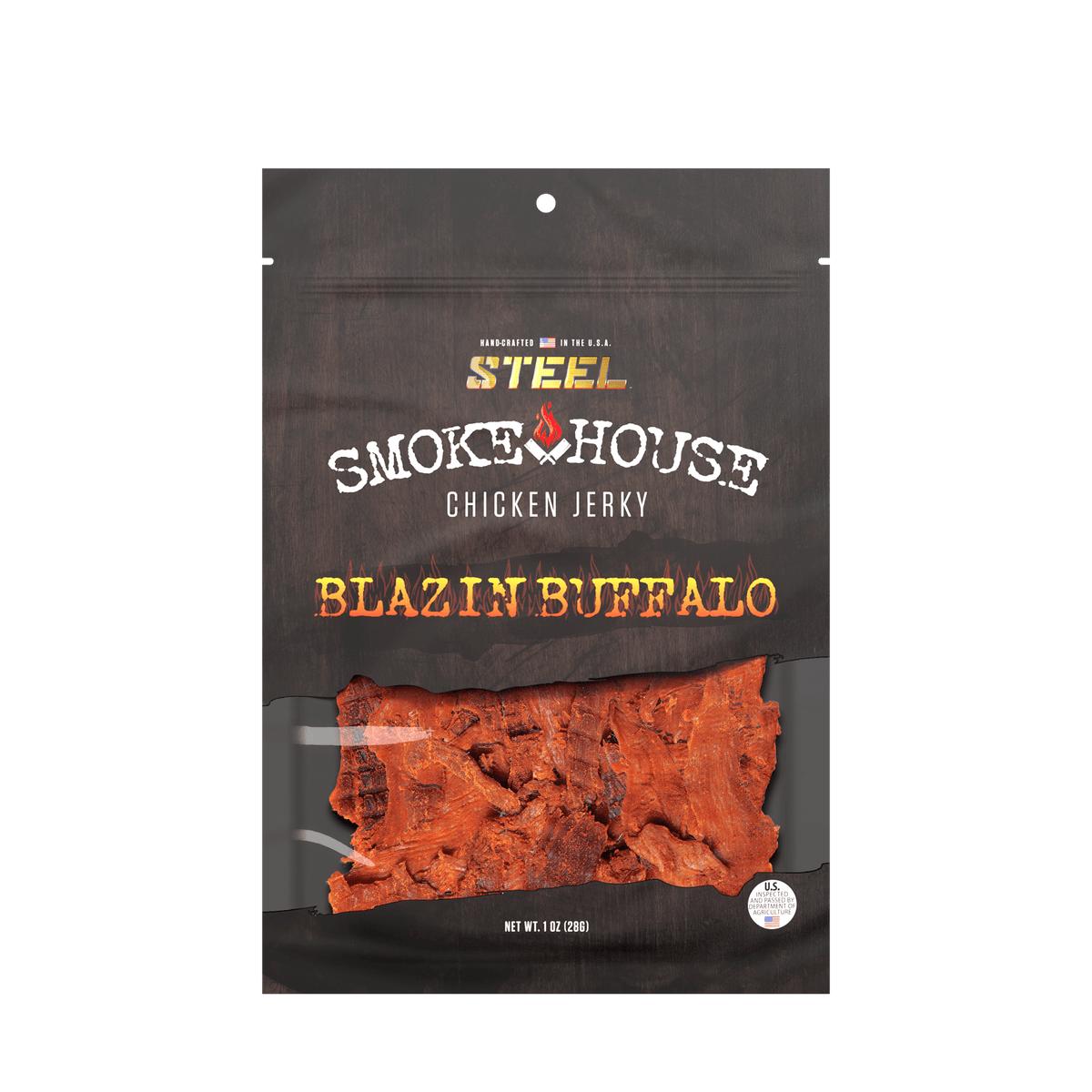 Steel Supplements Jerky 1 oz. Blazin&#39; Buffalo - Gourmet Chicken...